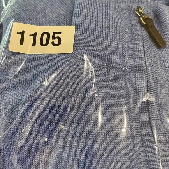 Fairway & Greene Men’s Sweater Size Large Color Medium Blue 1/4 Zip Pullover - Picture 5 of 5